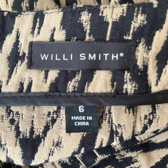 •Willi Smith• Black/Taupe Ikat Print Pencil Skirt - Size 6 - Picture 2 of 8